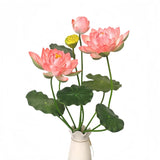 24" Artificial Flower Household Decor Silk Realistic Faux Flower Picks Bouquets Lotus Flower Fake Flowers For Home Wedding Party Decoration Flower Arrangement (Pink)