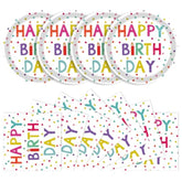 40PCS Birthday Plates & Napkins Set with Dots Design for 20 Guests Party Supplies