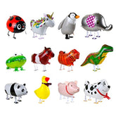 12Pcs Walking Cute Animal Balloons For Kids Animal Theme Party, Birthday Party Supplies
