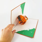 Orange Jeep Pop Up Birthday Card, Thank You Card, Love Card, Graduation Card, Anniversary Card, Just Because, Romantic Cards For Man, Woman, Lady, Girl, Boy Jeep Pop Up Card (Orange)