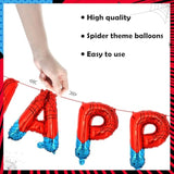 Happy Birthday Balloons Letters Banner For Boys Spider Theme Birthday Decorations Party Supplies