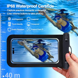 Up To 8.3" 4 Pack Black White Universal Waterproof Phone Pouch, Large Phone Waterproof Case Dry Bag,Protection Level: Ip68,Outdoor Sports For Apple Iphone,Samsung,And More,Black,White
