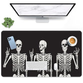 Black Skull Large Mouse Pad Non-Slip Desk Pad Keyboard And Mouse Desk Mat Gaming Mousepad For Game, Office & Home, 31.5 X 11.8 In