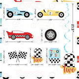 20Pcs Race Car Hanging Swirls – Checkered Flag Racing Theme Party Decor