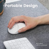 Perimice-802W Wireless Bluetooth Mouse - Portable Design For Windows, Ios, And Android Tablet - White