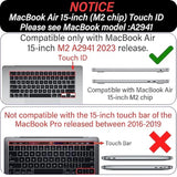 Compatible With Macbook Air 15 Inch Case,2023 Newly Release Model Mac Air 15.3" A2941 M2 With Retina Display & Touch Id, Laptop Hard Shell (White)