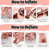 16Th Birthday Number Balloons For Girls, 40 Inch Foil Self Inflating Number 16 Balloons With Rose Gold Confetti Balloons, Large 1 & 6 Balloons For Women 61St Birthday Party Anniversary Decor Supplies