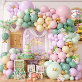 Pastel Balloon Arch Kit, Rainbow Balloon Garland Kit With Pastel Pink Mint Green Orange Purple Balloons Metallic Gold Latex Balloons For Baby Shower Wedding Spring Birthday Party Decorations