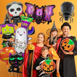 Halloween Foil Balloon Set: Ghost, Spider, Pumpkin, Bat, Witch - 10PCS