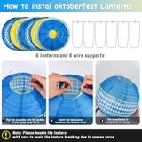 11Pcs Oktoberfest Decorations Kit Oktoberfest Decorations Party Supplies Paper Lanterns Tablecloths Bavarian Pennant Flag Banner For German Beers Home Yard Festival Party Accessories