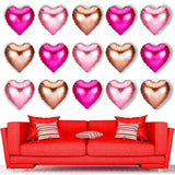Upgraded Rose Gold And Red Heart Foil Balloons For Valentines Day Decorations,Valentines Day Balloons,Romantic Decorations Special Night (18Inch)