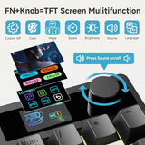 Td31Pro Mechanical Numpad,Mini Keyboard With Screen&Knob,Bluetooth5.0/2.4G/Type-C Wireless Numeric Keypad,Gasket Hotswap Rgb Number Pad,Pbt Keycaps Rechargeable Number Keypad For Pc(Black-Grey)