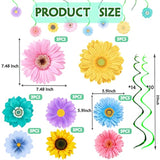 48Pcs Spring Summer Sunflower Hanging Swirl Decorations,Sunflower Baby Shower Decor, Flower Party Decorations For Birthday Autumn Easter Party Classroom Decor