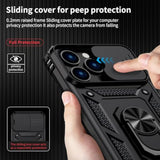 iPhone 13 Pro Case with Camera Lens Cover, HD Screen Protector, 10 FT Military Grade Drop Protection, Magnetic Ring Holder Kickstand Protective Phone Case for iPhone 13 Pro, Black