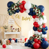 Red White and Navy Blue Balloon Arch Kit, Red White Blue Balloon Garland kit Different Size Balloons for Memorial Day 4th of July Patriotic Independence Veterans Day Baseball Birthday Party Decor