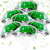 12 Pack Garbage Truck Foil Balloon Trash Truck Birthday Party Decoration Trash Waste Management Recycling Green Foil Balloon Baby Shower Party Favor Supplies