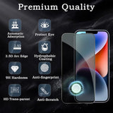 Privacy Screen Protector For Iphone 14 Plus, Shatterproof Tempered Glass Accessories, Anti Spy Tempered Glass Film, Case Friendly Ultra Resistant 9H Hardness Anti-Glare Hd Black -3 Pack