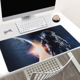 Space Astronaut Gaming Mouse Pad, Extended Xxl Desktop Mat, 31.5 X 15.7 Inches, Non-Slip Base