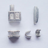 2 Sets Silver #5 Metal Zipper Head Box Zipper Sliders Retainer Inserti
