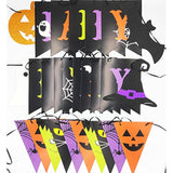Colorful Halloween Happy Birthday Banner Pumpkin Ghost Pennant Party Decorations