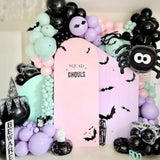 150pcs Halloween Balloon Arch Kit Pink Black Purple Latex Balloons Spider Foil Bat Decor