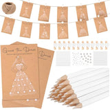 30 Sets Guess The Dress Bridal Shower Games Includes 30 Pcs Wedding Shower Games Cards 30 Heart Clips 30 Water Soluble Pencils 1 String Rope And 5 Stickers Fun Wedding Party Supplies Games Ideas