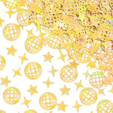 Gold Disco Foil Confetti - 200 Pc | Birthday Party Accessory, Bachelorette Favor, Boogie Diy Activity, Bday Decoration, Glitter Table Decor, Groovy Tablescape