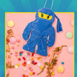 Apinata4U 17.5" Blue Color Ninja Pinata Ninja Party Supplies Ninja Themed Birthday Party Ninja Photo Prop Ninja Party Decorations