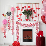 49.2Ft Valentine’S Day Heart Tinsel Garland Pink Red White Metallic Twist Garland Shining Ceiling Hanging Decorations For Valentine’S Day Party Anniversary Birthday Holiday Indoor Supplies