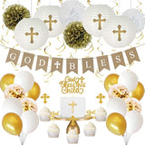 Baptism Decorations For Boys, First Communion Decorations, Christening Decor 1St Holy Communion Party Supplies God Bless Banner Blue Party