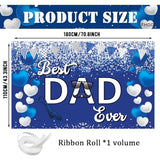 Happy Father's Day Banner Decoration Backdrop Best DAD Ever Blue
