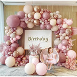 89pcs Dusty Pink & Gold Balloon Garland Kit for Baby Shower Wedding Decor