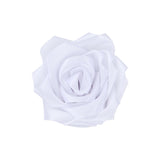 12 Pc Satin Rosas Eternas Heads For Wedding Quinceanera Bouquets, Valentine'S Day Floral Arrangements, Rose Flower Corsages, Headbands, Diy Home Decor, Satin Ribbon Craft Flowers (White)