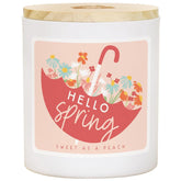 Hello Spring Candle, Peach Scented 11 Oz Premium Soy Wax, Hand Poured In Usa, Cdl1567