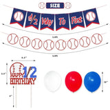Baseball Half Birthday Party Decorations Kit Half Way To First Banner Happy 1/2 Birthday Cake Topper Balloons For Sports Theme 6 Months Baby Milestone Photo Props Baby Shower Supplies