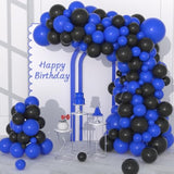 Black Blue Balloon Garland Arch Kit - 122Pcs Diy Royal Blue Black Ball