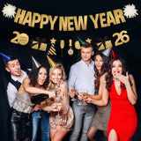2026 Gold Happy New Year Banner for New Year Eve Party Decorations