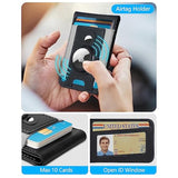 3-In-1 Magsafe Wallet With Airtag Holder, Upgrade Magsafe Wallet Stand, Open Id Window, Magnetic Wallet For 15/14/13/12 Series, Magsafe Airtag Wallet, Rfid Blocking, Black