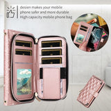 Wallet Case for Samsung Galaxy S25 Ultra 5G with Wrist Strap Crossbody Shoulder Strap Card Holder Zipper Purse Stand Cell Accessories Phone Cover for