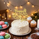 Happy New Year 2026 Gold Cake Topper Party Decor