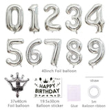 40Inch Silver Foil Number 18 Balloon Crown 18th Birthday Party Decor