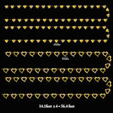 Gold Heart Garland Romantic Decorations Paper Streamers Hanging For Mother’S Day Best Mom Tea Brunch Engagement Wedding Anniversary Bridal Shower Valentine Birthday Party Supplies 4Pcs