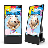43 Inch Outdoor Digital Signage Display, Fhd 1800Nit Lcd Screen, Ip55 Waterproof, Rechargeable 10H Battery, Usb/Wifi Portable Movable Display Kiosk, Split Screen Playback, Auto-Brightness, Android Os