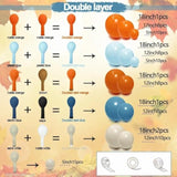 Blue & Orange Balloon Arch Kit: Double Stuffed Latex Balloons
