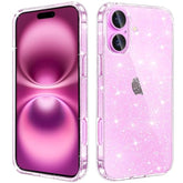 Clear Glitter TPU iPhone 16 Plus Case Sparkly Slim Shockproof Cover