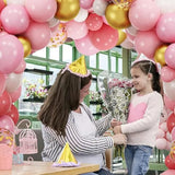 60pcs Pink & Gold Confetti Balloons 12" — Ribboned Latex for Party Decor