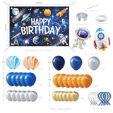 Outer Space Birthday Decor for Boys, Rocket & Astronaut Balloons, Backdrop