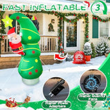 2025 Inflatables Christmas Tree 7Ft Christmas Tree Inflatable Outdoor Decor Combined With Santa Penguin Xmas Tree Blow U
