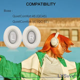 Qc45 Ear Pads - Replacement Earpads For Bose Quietcomfort 45 And Qc Se Headphones(White)