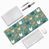 Laptop Mouse Pad Vintage Spring Cute Chickens Eggs Desk Mat With Stitched Edges 31.5X 11.8 Inch Non-Slip Large Keyboard Rubber Writing Table Mat For Office Home